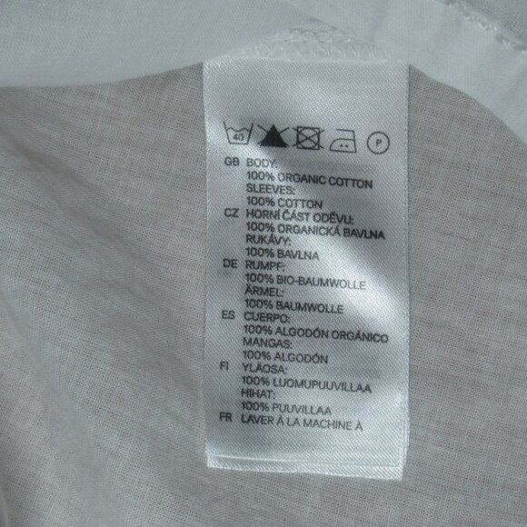 H&M Conscious Collection White Peasant Tunic Top | Size 6 - Picture 8 of 10